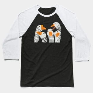 Five Patterned Geese Baseball T-Shirt